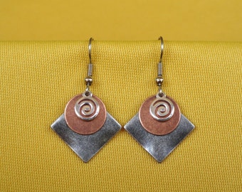 Coco Loco silver and copper earrings (Style #209C)