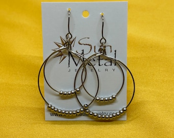 Boho baby silver hoop earrings (Style #211)