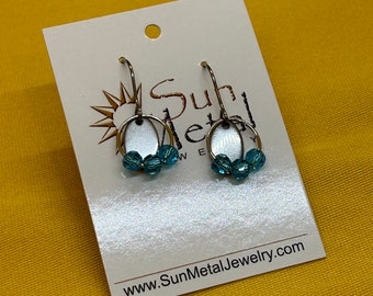 Samba skirt stainless and teal earrings (Style #744)