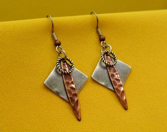 I'm too funky for my silver and copper earrings (Style #251C)