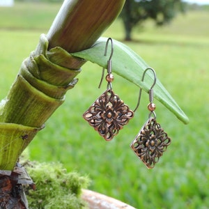 Surprise earrings in antique copper on silver Style 445S image 4