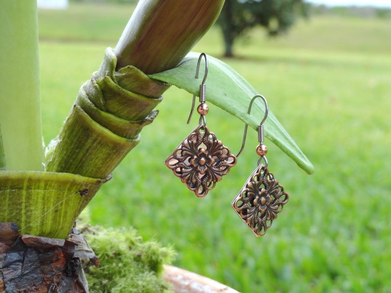 Surprise earrings in antique copper on silver Style 445S image 4