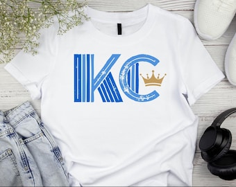 Erwachsene Unisex KC Royals T-Shirt, Royals, KC, Krone, Baseballsaison, KC Baseball, Royals Baseball