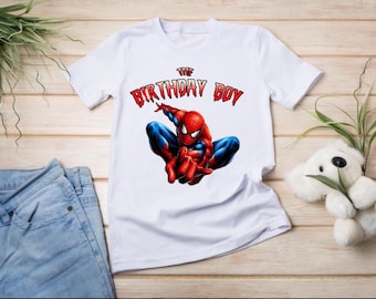 Spiderman, Jungen Geburtstag, Geburtstagskind, der erstaunliche Spiderman, Jungent-shirt, T-Shirt, Geburtstag, Spidey, vorne und hinten
