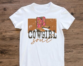 Jugend Mädchen Cow Girl Soul, Cowgirl, Landmädchen, Cowgirl Stiefel, Land, Cowgirl Soul, kleine Mädchen