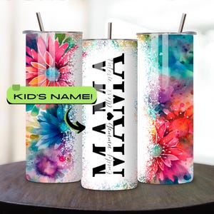 Personalized Mom Tumbler for Her Birthday Gift for Mothers Day- Custom Cup with Kids Name Gifts for Mom- Mama Coffee Mug for Mothers-