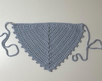 Crochet Solid Picot Bandana | Crochet Bandana | BriliciousStitches | Brilicious Stitches | Handmade Crochet Bandana