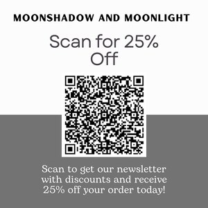 The image is a promotional advertisement for a 25% off offer on a magazine or publication. It features a QR code that can be scanned to access the offer, and the text encourages customers to scan the code to receive the discount and receive the magazine with the discount.