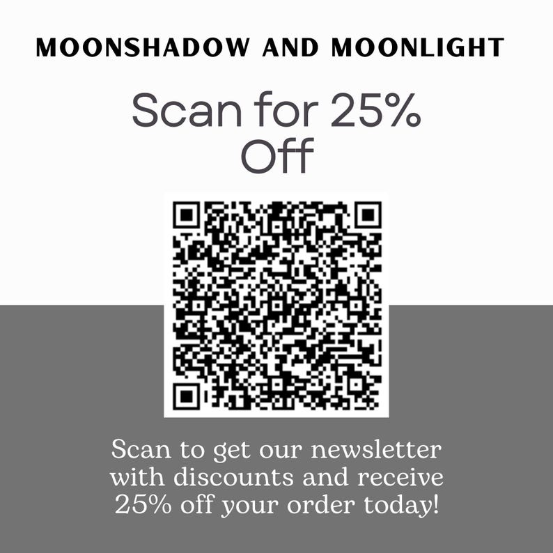 The image is a promotional advertisement for a 25% off offer on a magazine or publication. It features a QR code that can be scanned to access the offer, and the text encourages customers to scan the code to receive the discount and receive the magazine with the discount.