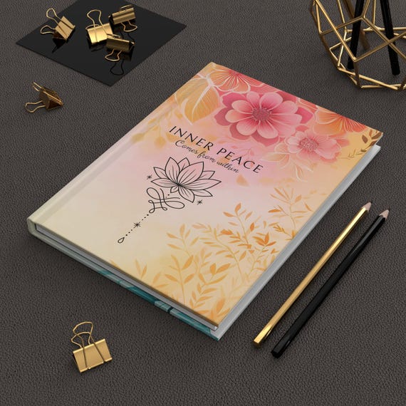 Inner Peace Hardcover Journal, Meditation Notebook, Mindful Gift, Gift for Her