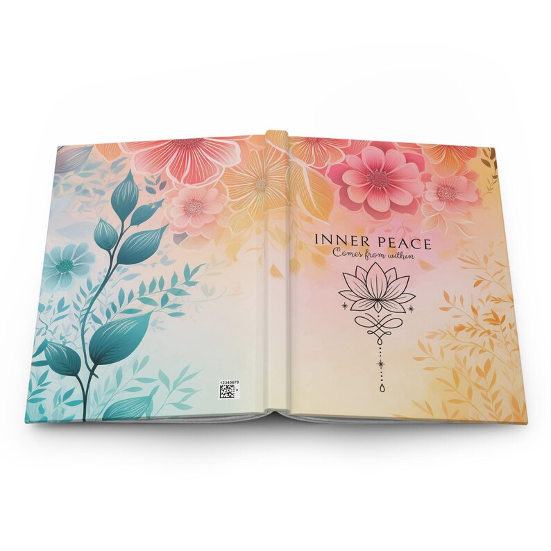 Inner Peace Hardcover Journal, Meditation Notebook, Mindful Gift, Gift for Her afbeelding 6
