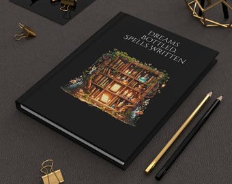 Magical Hardcover Journal for Dreamers, Witchy Writing Notebook, Spellbook Journal, Aesthetic Gift for Creatives, Unique Stationery