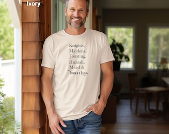 Renaissance Festival Apparel, Knights & Maidens Tee, Huzzah Festival Clothing, Medieval-Themed T-Shirt, Ren Faire Day Vibes T-Shirt