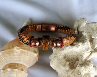 Men- Vegan Snakeskin Leather Bracelet