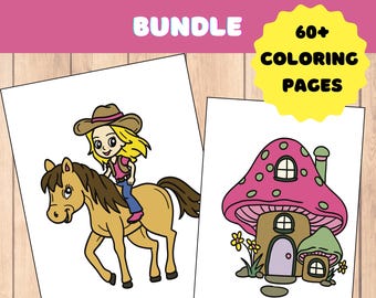 Simple And Easy Girls Coloring Pages. Mermaids, Princesses, Fairies, Hobbies and More! Printable PDF Download