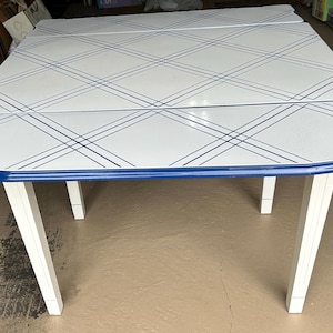 Vintage Enamel Kitchen Table with Leaves