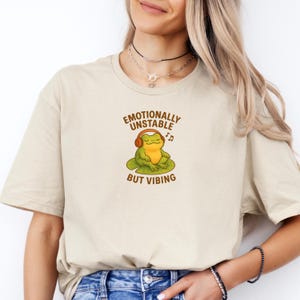 Comfort Colors® Funny Frog T-Shirt, Cute Mental Health Tee, Retro Frog Graphic Shirt, Humor Sarcastic T-Shirt, Aesthetic Frog Shirt