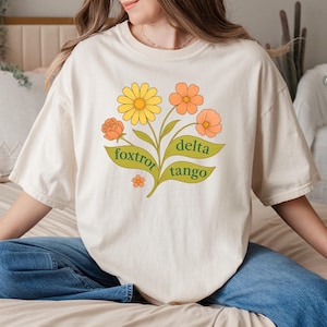Comfort Colors® Anti Trump Retro Floral Shirt, Protest T-Shirt, FDT Floral Shirt, Minimalist Political Graphic Tee, Anti-maga Shirt