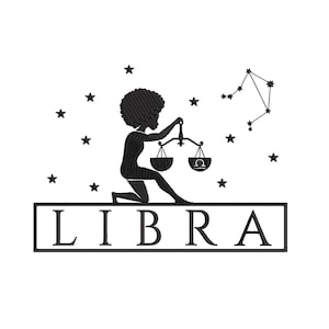 Celestial Embroidery Design Star, Zodiac Embroidery pes dst + more Zodiac Sign Libra Embroidery Astrological Constellations Instant Download