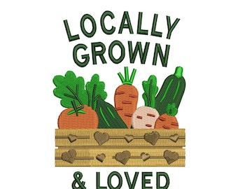 Farmers Market Embroidery Designs Download, Small Business Embroidery, Veggie Embroidery, Homestead Machine Embroidery Farmer Embroidery PES