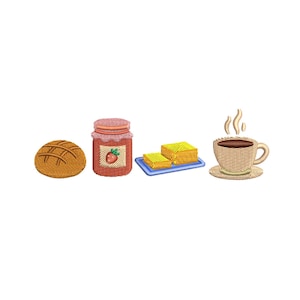 Diseño de bordado de masa madre, mermelada de masa madre para el desayuno, bordado de cocina, bordado de pan, bordado a máquina para hornear pes dst + multiformato