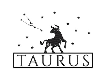 Taurus Astrology Embroidery Designs, Star Zodiac Machine Embroidery File, Celestial Embroidery Digital Download Astrological Constellation