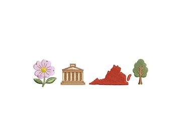 Virginia Embroidery Design, Dogwood State Embroidery Flowers USA Machine Embroidery Pattern, America Embroidery File pes dst + multi-format