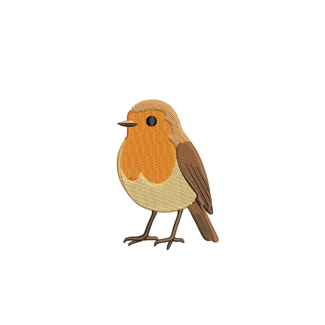 Mini American Robin Bird Embroidery Design, Birder Machine Embroidery ...