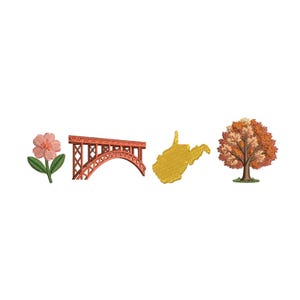 Borduurontwerp West Virginia, staat bloem borduurbestand, VS machineborduurwerk, zuidelijke VS pes dst + instant download in meerdere indelingen