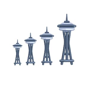 4 rozmiary mini igły kosmicznej, wzory haftu w stanie Waszyngton, haft igłą kosmiczną, haft maszynowy PNW West Coast, architektura USA