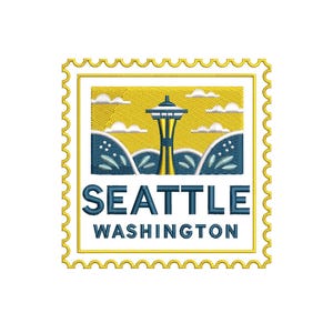 Washington State Embroidery Design,Travel Space Needle Seattle Embroidery, USA PNW West Coast City Machine Embroidery pes dst + multi-format