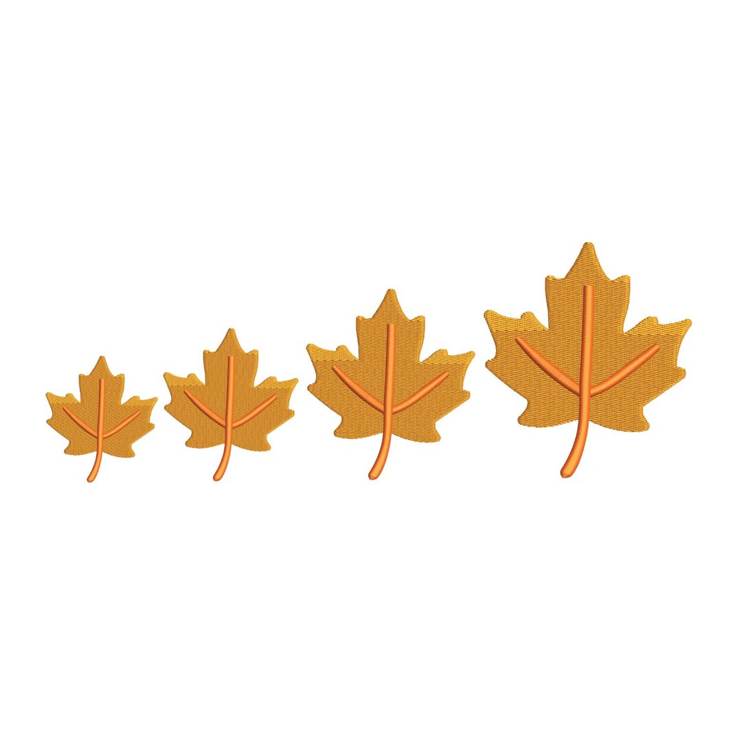 4 Mini Maple Leaf Embroidery Design Designs, Tree Embroidery New York ...