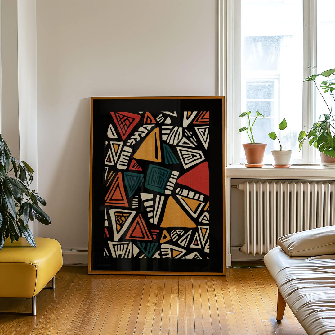 African Abstract Art Print: Modern Geometric Pattern - Etsy