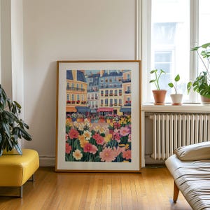 Colorful Flower Market Print: Modern Floral Art Decor