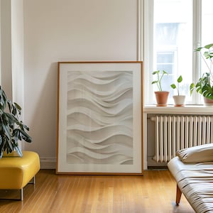 Abstract waves poster, Silk waves, Minimalistic decor, Trendy decor