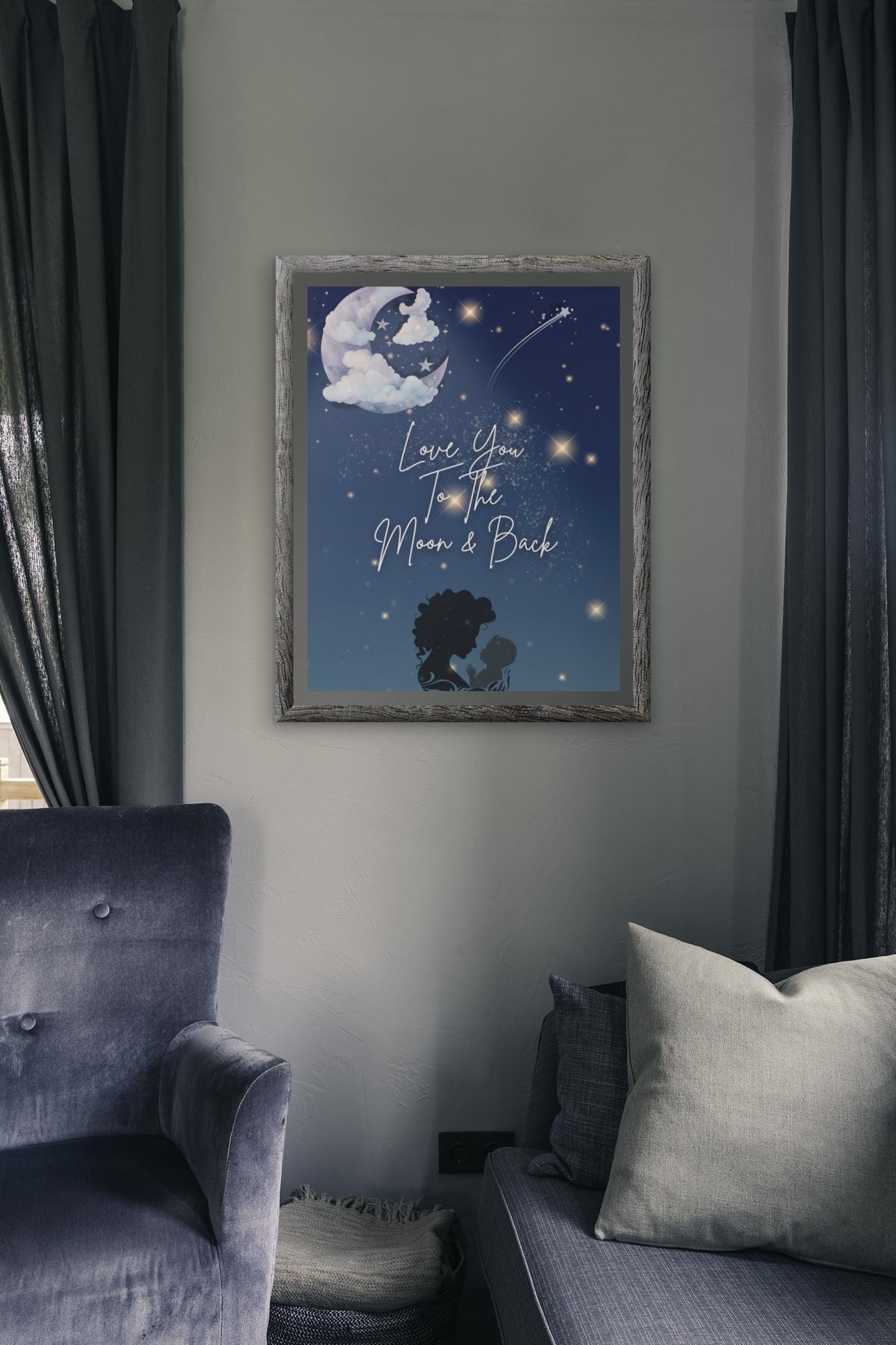 Love You to the Moon and Back Printable Art – Digital Download Moon ...