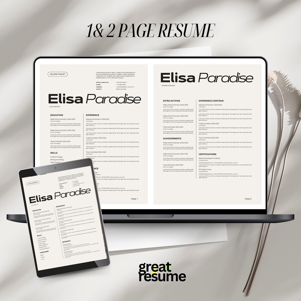 Canva Resume Template With Photo, Cv Template Canva, Creative Resume ...