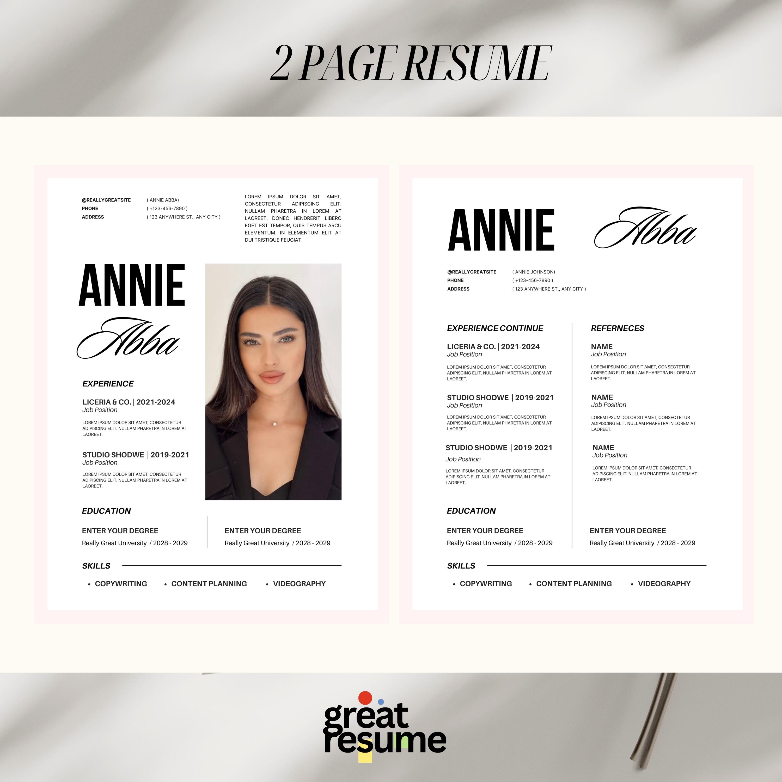 Canva Resume Template With Photo, Cv Template Canva, Creative Resume ...