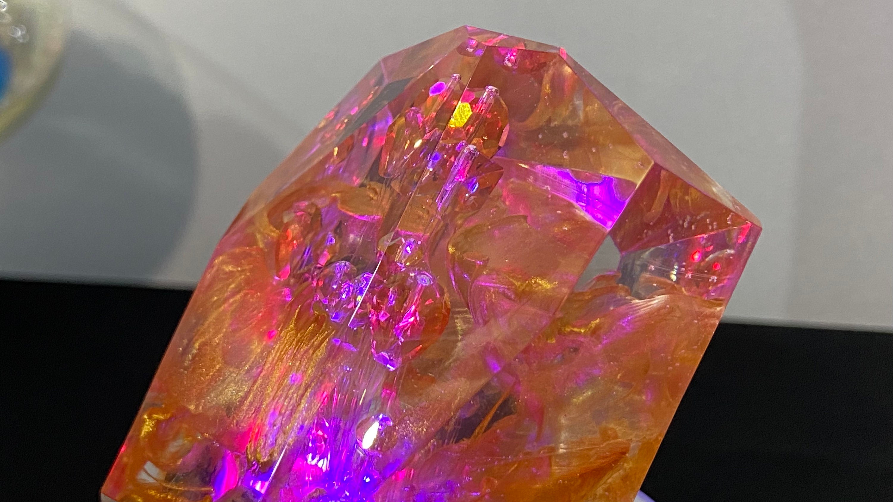 LED Multicolor Abstract Golden Faceted Gem Night Light in Cast Etsy