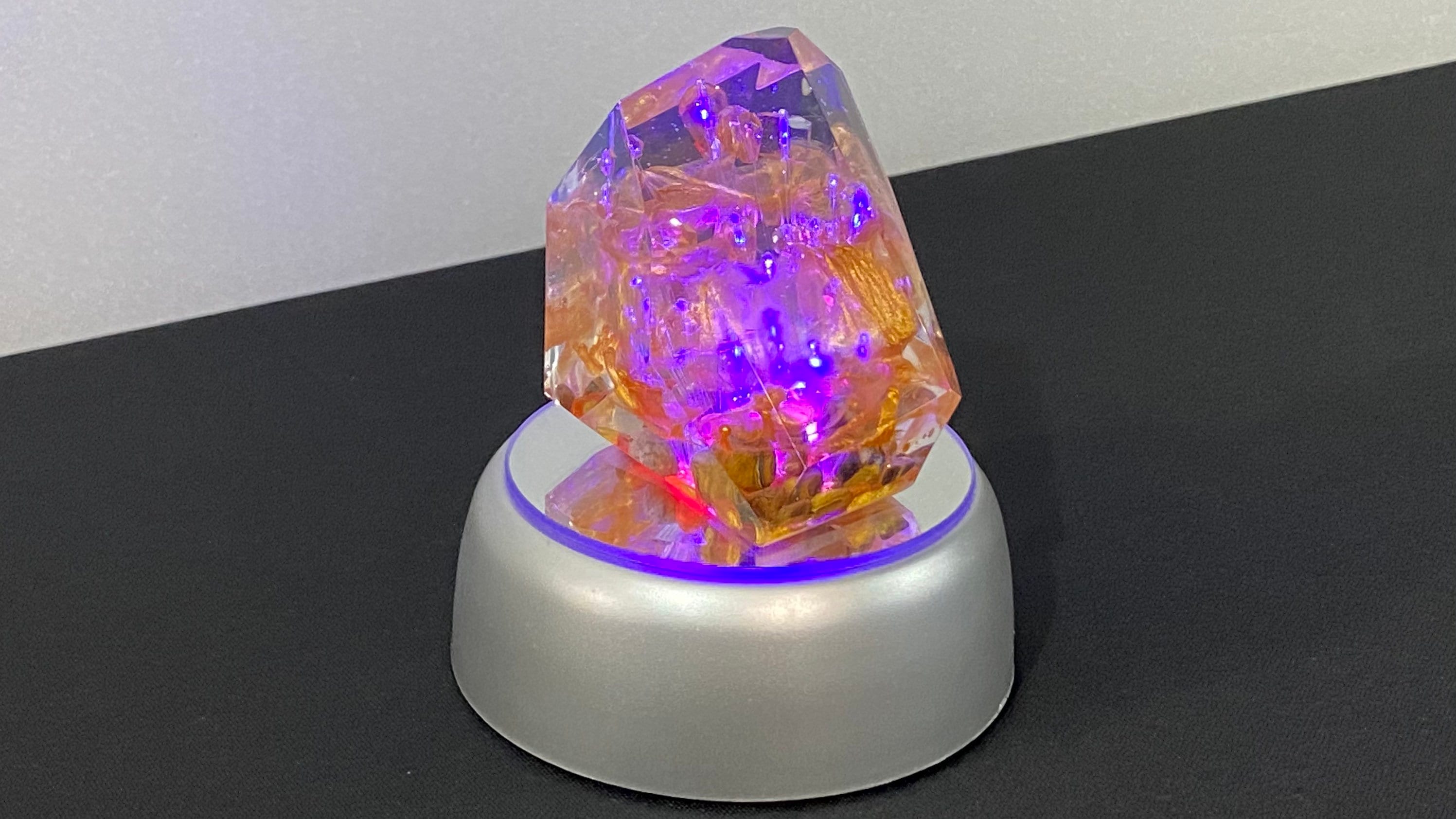 LED Multicolor Abstract Golden Faceted Gem Night Light in Cast Etsy