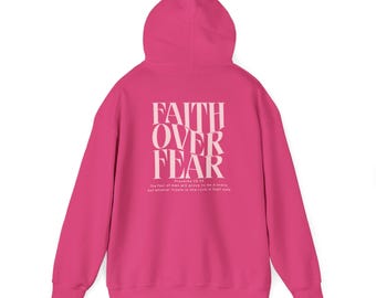 Faith Over Fear Unisex Kapuzenpullover Hellrosa