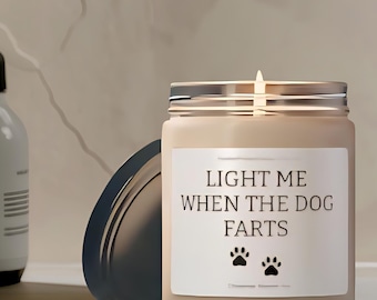 Personalized Dog Fart Candle, Light When Dog Farts, Fart Extinguisher, Dog Mom Gift, Funny Custom Candle for Dog Owner