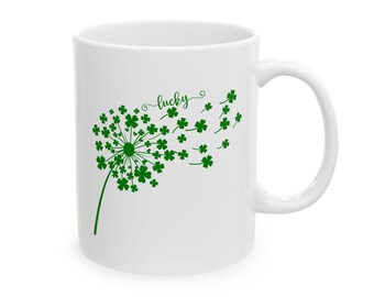 Four Leaf Clover Mug | St. Patrick's Day Mug, Lucky Coffee Cup, Office Mug, Irish Gift