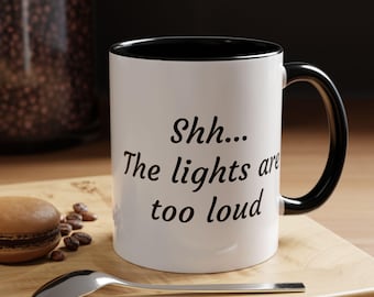 Migraine: Shh, The Lights Are Too Loud, Gift for Migraine Sufferers, Purple Ribbon Migraine Awareness, Light Sensitivity