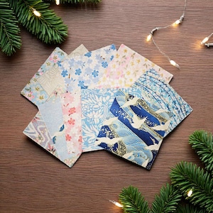 10 Pieces, Japanese Chiyogami Yuzen Washi Assorted Origami Paper Pack: 3x3&quot;