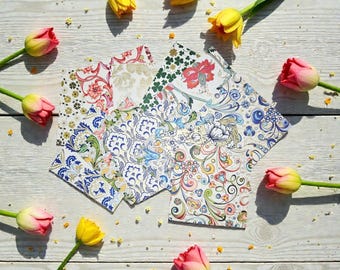 Carta fiorentina italiana 15 x 15 cm, carta origami assortita, confezione da 5 fogli