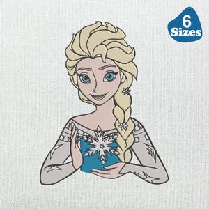 Princess Elsa, Frozen inspired. Machine embroidery design file. Install download. 6 sizes