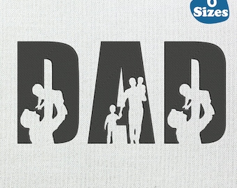 Dad  Embroidery Design, Father's Day Gift (6 Sizes) (Digital Download)