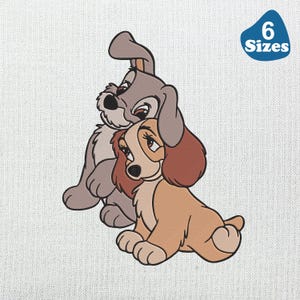 LADY & TRAMP TOO - Single Machine Embroidery Design,6 Designs