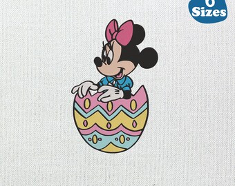 Minnie Mouse Easter Egg Embroidery Design: 6 Sizes (Instant Download)-6 Sizes